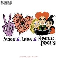 Peace Love Hocus Pocus Svg, Halloween Svg, Cricut File, Clipart, Witch Svg, Clipart