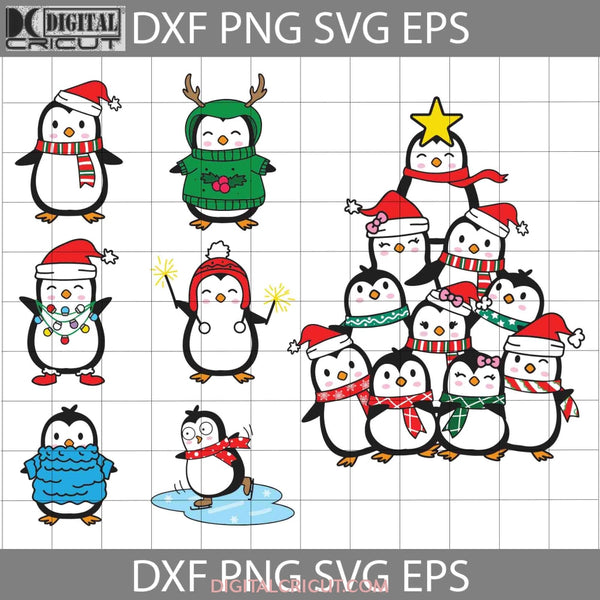 Penguin Merry Christmas Svg Bundle Cricut File Clipart Png Eps Dxf