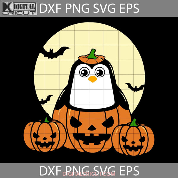 Penguin Pumpkin Svg Halloween Moon Cricut File Clipart Png Eps Dxf