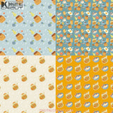 Perfect Match Seamless Pattern Digital Papers Scrapbook Paper Background Wallpaper Coffee And Donut