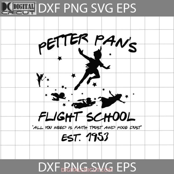 Peter Pan Flight School Svg Tinkerbell Cartoon Cricut File Clipart Png Eps Dxf