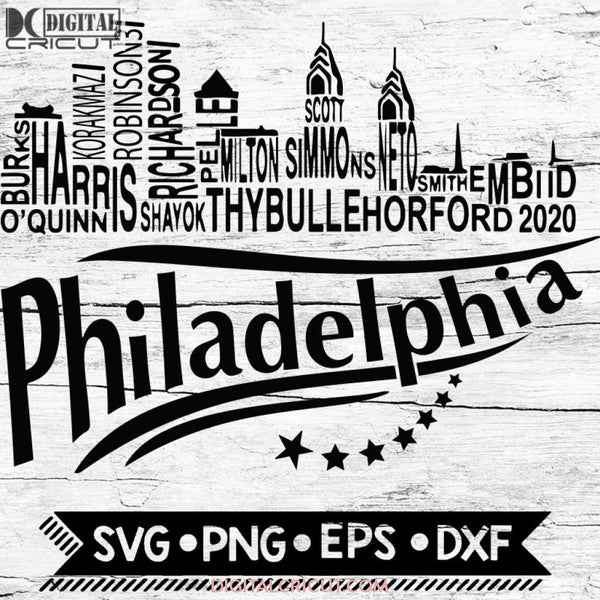 Philadelphia Pro Basketball Team Skyline Svg Sport