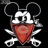 Pirate Mickey Mouse Svg, Chicago Bears Svg, NFL Svg, Football Svg, Cricut File, Clipart, Mickey Svg, Love Football Svg, Png, Eps, Dxf