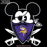 Pirate Mickey Mouse Svg, Minnesota Vikings Svg, NFL Svg, Football Svg, Cricut File, Clipart, Mickey Svg, Love Football Svg, Png, Eps, Dxf