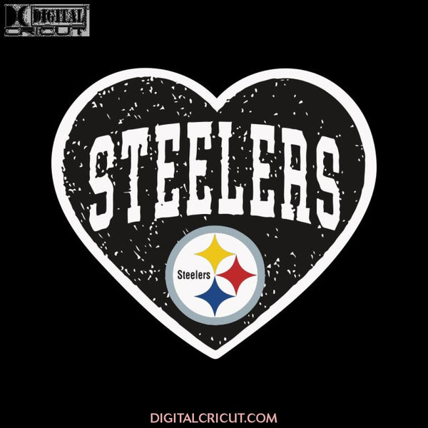 Pittsburgh Steelers Heart Svg, Cricut File, Clipart, NFL Svg, Football Svg, Sport Svg, Love Football Svg, Png, Eps, Dxf 2