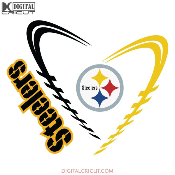 Pittsburgh Steelers Svg, Cricut File, Clipart, NFL Svg, Football Svg, Sport Svg, Love Football Svg, Heart Football Svg, Png, Eps, Dxf