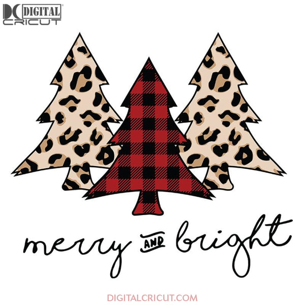 Plaid Leopard Printed Christmas Tree Merry And Bright Svg, Christmas Svg, Cricut File, Clipart, Christmas Tree Svg, Leo Paid, Buffalo Paid Svg, Png, Eps, Dxf
