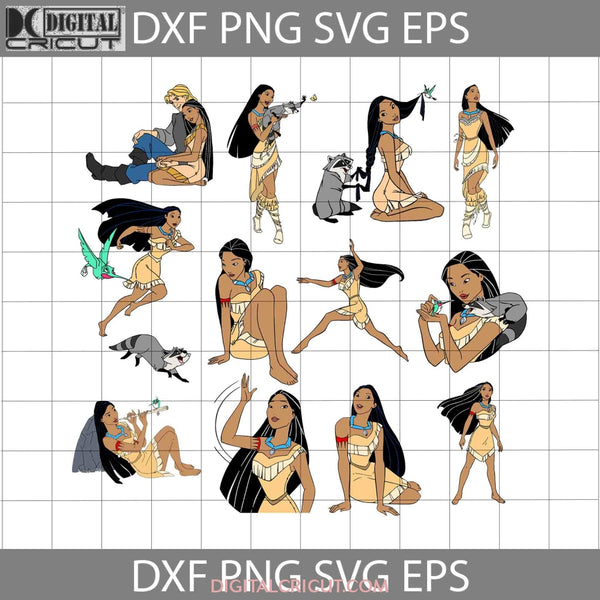 Pocahontas Svg Bundle Cartoon Characters Svg Cricut File Clipart Png Eps Dxf