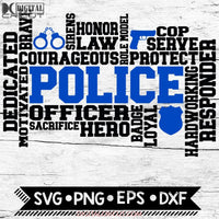 Police svg, Police Word Art, Cricut File, Svg