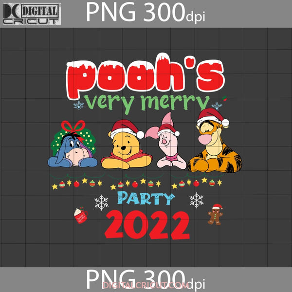 Poohs Very Merry Party 2022 Png Christmas Gift Images Digital 300Dpi