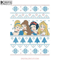 Disney Princess Faces Kids' Christmas Svg, Cricut File, Clipart, Disney Svg, Christmas Svg, Merry Christmas Svg, Png, Eps, Dxf