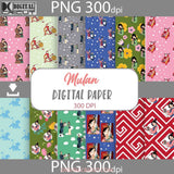 Princess Seamless Pattern Digital Papers Scrapbook Paper Background Wallpaper 12*12Inches -300Dpi
