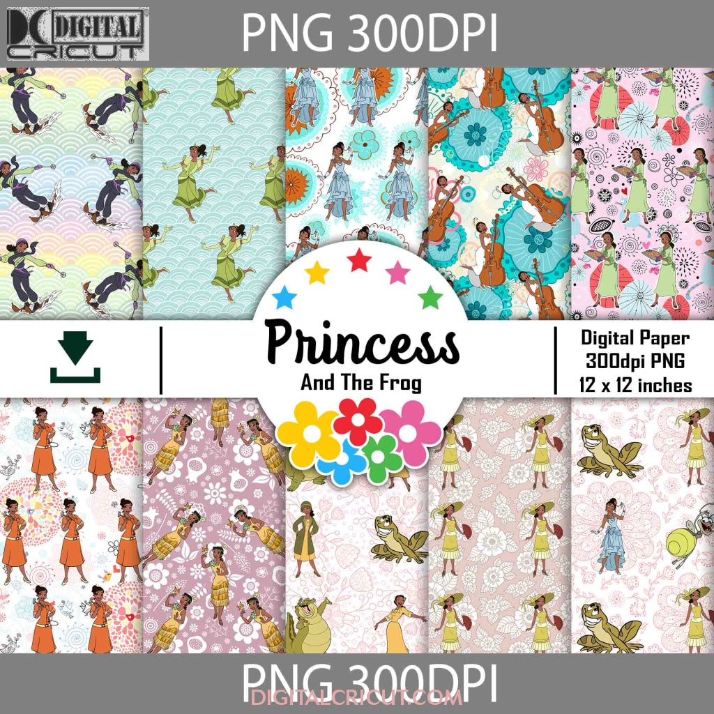 Princess Backing Paper Princess Seamless Pattern, Digital Papers, Scrapbook Papers, Pattern ...