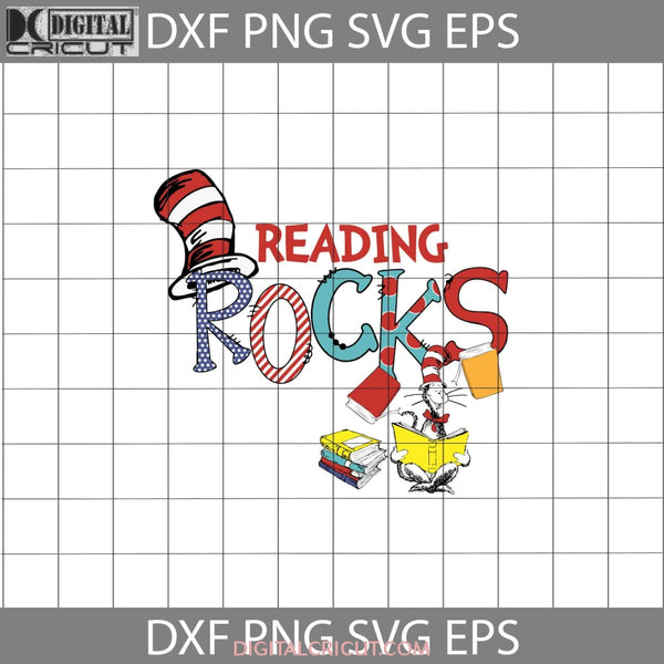 Reading Rocks Svg Read Book Cricut File Clipart Funny Quotes Png Eps Dxf