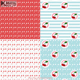 Red Cherries Seamless Pattern Digital Papers Scrapbook Paper Background Wallpaper Cherry Fruit