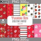 Red Seamless Pattern Digital Papers Scrapbook Paper Background Wallpaper 12*12Inches -300Dpi