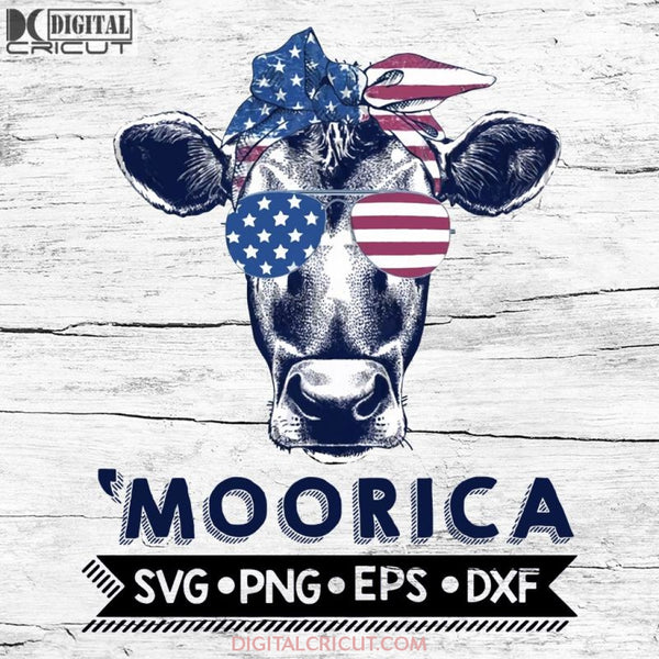 Red White Blue Moorica Cow Heifer SVG PNG DXF EPS Download Files