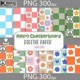 Retro Checkerboard Seamless Pattern Scrapbook Digital Paper Wallpaper Background 12*12Inches -300Dpi