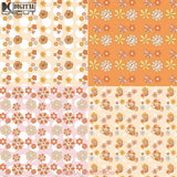 Retro Vibes Happy Face Seamless Pattern Digital Papers Scrapbook Paper Background Wallpaper