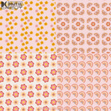 Retro Vibes Happy Face Seamless Pattern Digital Papers Scrapbook Paper Background Wallpaper