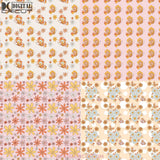 Retro Vibes Happy Face Seamless Pattern Digital Papers Scrapbook Paper Background Wallpaper