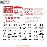 Roblox Alphabet Svg, Cricut File, Gamer Svg, Roblox Svg, Roblox Face Svg