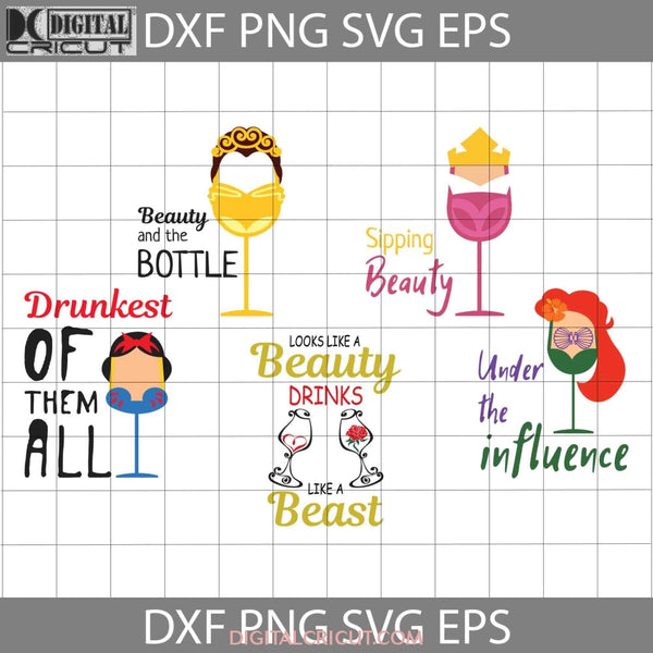 Sipping Beauty Svg And The Bottle Bundle Cartoon Cricut File Clipart Png Eps Dxf