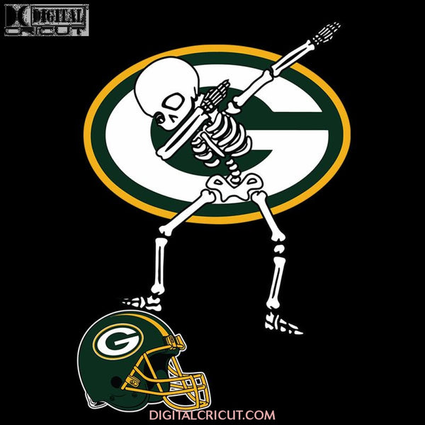 Green Bay Packers Svg, Skull Dabbing Svg, Cricut File, Clipart, NFL Svg, Football Svg, Sport Svg, Love Football Svg, Png, Eps, Dxf