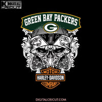 Skull Green Bay Packers Harley Davidson Svg, Cricut File, Clipart, NFL Svg, Football Svg, Sport Svg, Png, Eps, Dxf