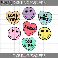 Smiley Candy Hearts Svg Xoxo Love You Be Mind Valentines Day Cricut File Clipart Png Eps Dxf