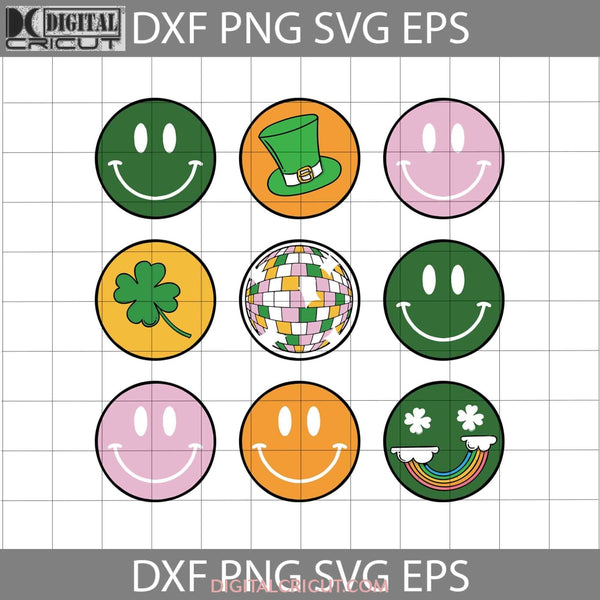 Smiley Face Svg Shamrock St. Patricks Day Cricut File Clipart Png Eps Dxf