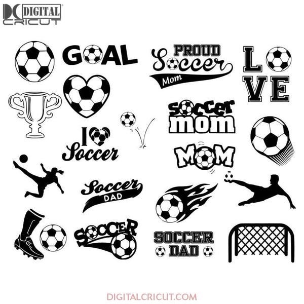 Soccer Bundle Svg Files For Silhouette Cricut Dxf Eps Png Instant Download