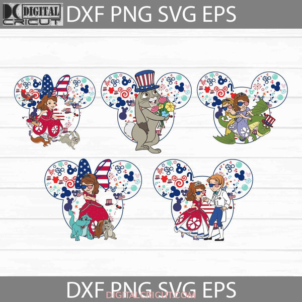 Sofia The First Svg Princess Svg Mickey Mouse Ears Bundle 4Th Of July Independence Day America