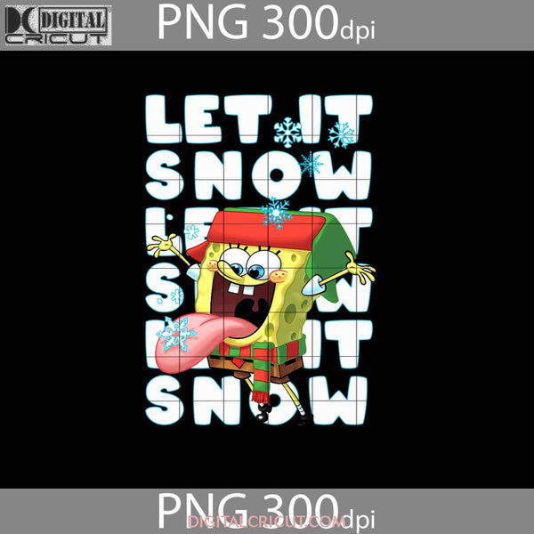 Spongebob Squarepants Let It Snow Png Cartoon Christmas Gift Images 300Dpi