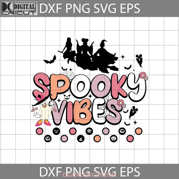 Spooky Vibes Svg Duck Boo Svg Cute Ghost Hocus Pocus Witches Halloween Cricut File Clipart Png Eps