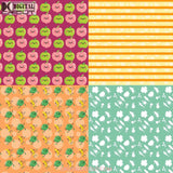 Sporty Fruits Seamless Pattern Digital Papers Scrapbook Paper Background Wallpaper Banana Watermelon