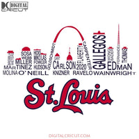St. Louis Pro Baseball Team Skyline Names Svg Sport