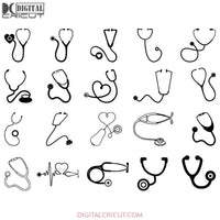 Stethoscope Bundle Svg Files For Silhouette Cricut Dxf Eps Png Instant Download1