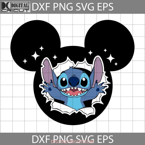 Stitch Ears Come Out Svg Cartoon Cricut File Clipart Png Eps Dxf