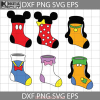 Stockings Set Svg Mickey And Friends Bundle Cartoon Cricut File Clipart Png Eps Dxf