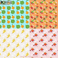 Summer Fruities Seamless Pattern Digital Papers Scrapbook Paper Background Wallpaper Banana