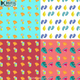 Summer Time Seamless Pattern Scrapbook Digital Paper Wallpaper Background 12*12Inches -300Dpi