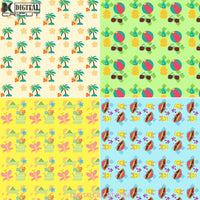 Summer Vibes Seamless Pattern Scrapbook Papers Paper Background Wallpaper 12*12Inches -300Dpi