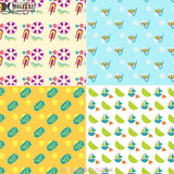 Summer Vibes Seamless Pattern Scrapbook Papers Paper Background Wallpaper 12*12Inches -300Dpi