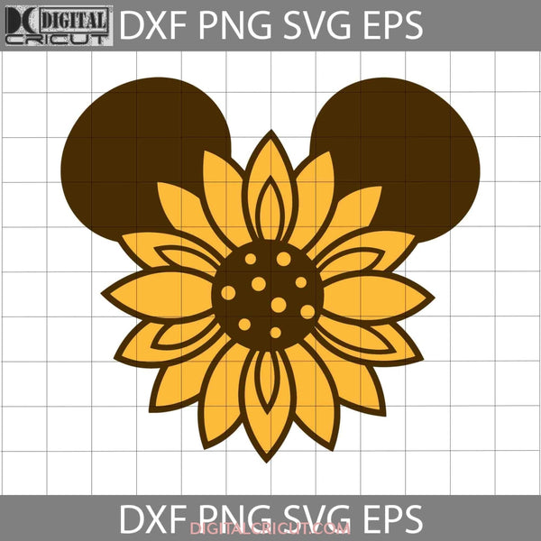 Sunflower Mouse Brown Svg Head Floral Cartoon Cricut File Clipart Png Eps Dxf