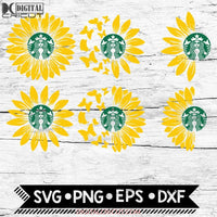 Sunflower Svg Starbucks Bundle Cricut File