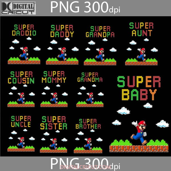 Super Baby Png Daddio Mommy Mario Family Bundle Images Digital 300Dpi