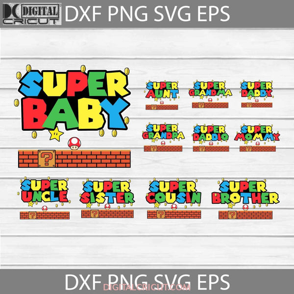 Super Baby Png Daddio Mommy Mario Family Bundle Images Digital 300Dpi