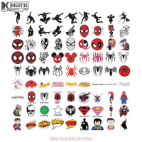 Superhero Bundle SVG PNG Clipart Files Cricut Bundle Marvel spiderman