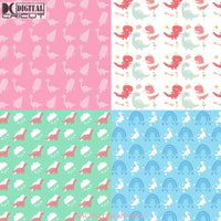 Sweet Dinos Seamless Pattern Digital Papers Scrapbook Paper Background Wallpaper Dinosaur